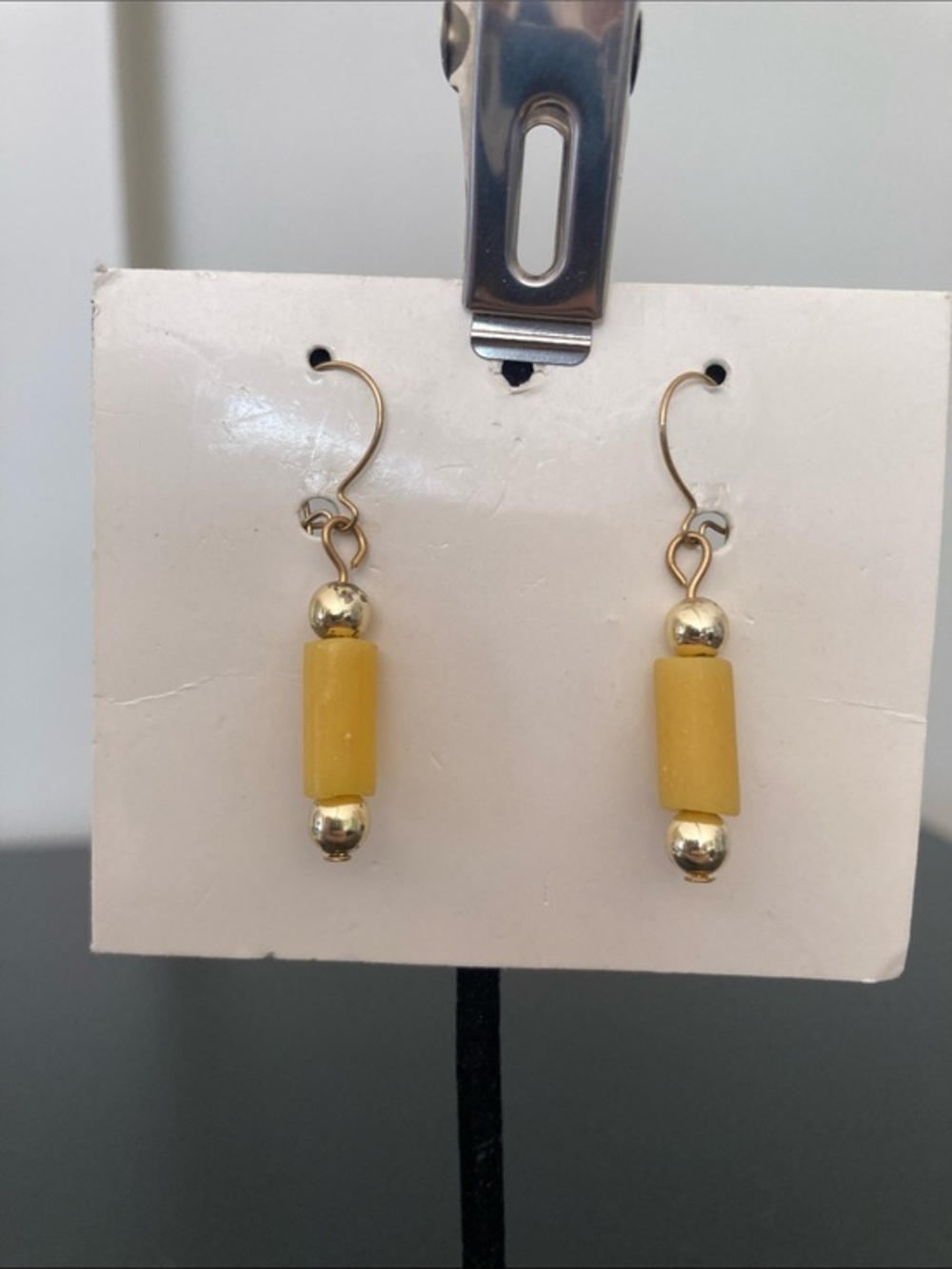 Yellow Tube Drop Earrings - Women Jewelry